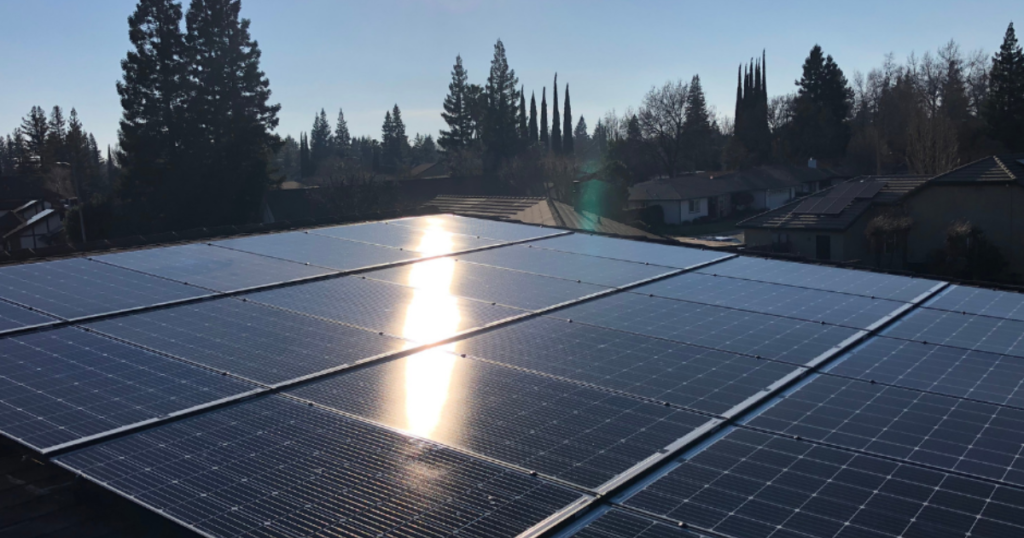 Solar system installed on a home looking to receive an investment tax credit.