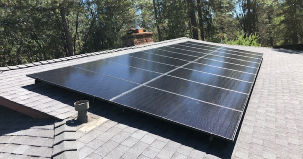 Rooftop with solar panels